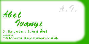 abel ivanyi business card