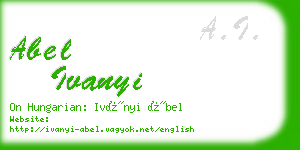 abel ivanyi business card